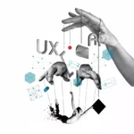 Manipulation artistique des concepts UX et IA.