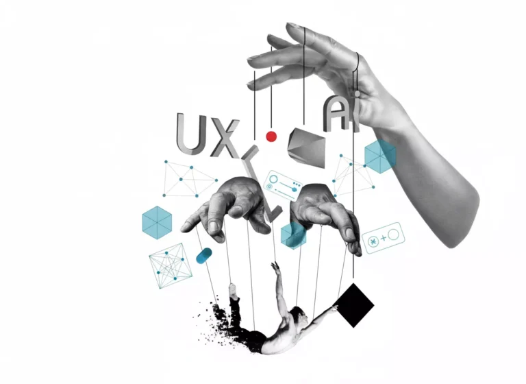 Manipulation artistique des concepts UX et IA.
