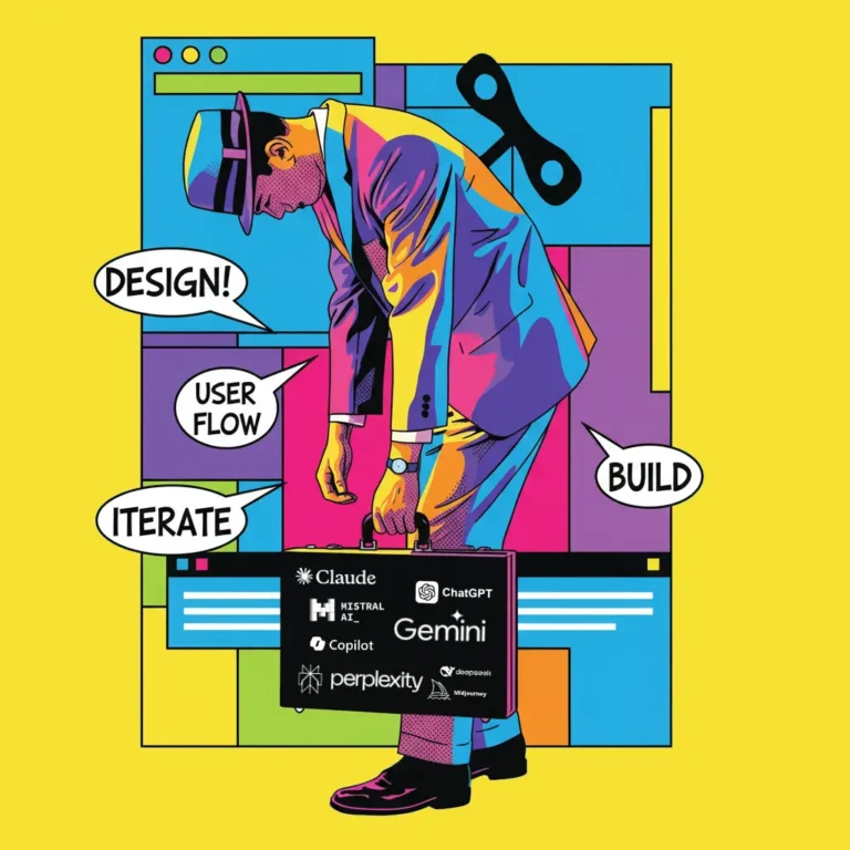 IA et UX/UI Designer en costume, design et technologie.